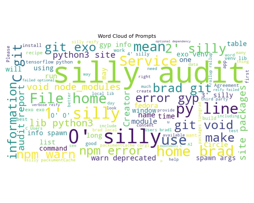 Word Cloud of My Prompts